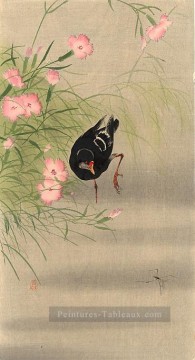 Talève oiseau et l’eau Strider Ohara KOSON japonais Peinture à l'huile